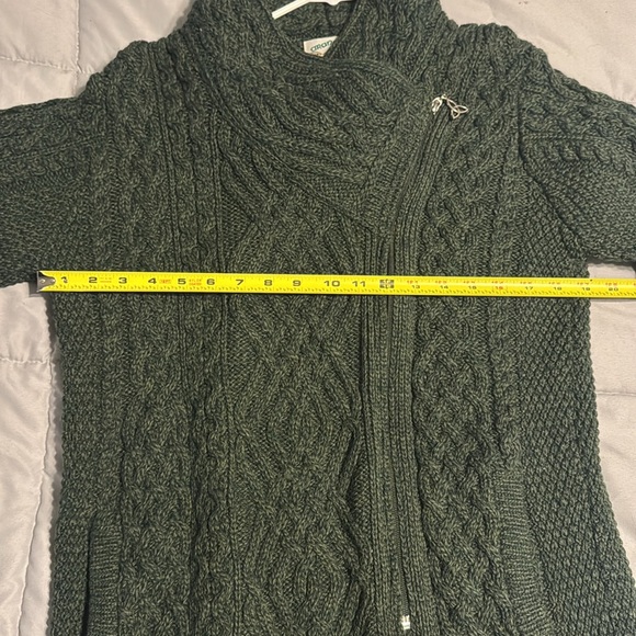 Aran Crafts Ireland Dark Gray Side Zip 100% Wool Sweater - Picture 12 of 13